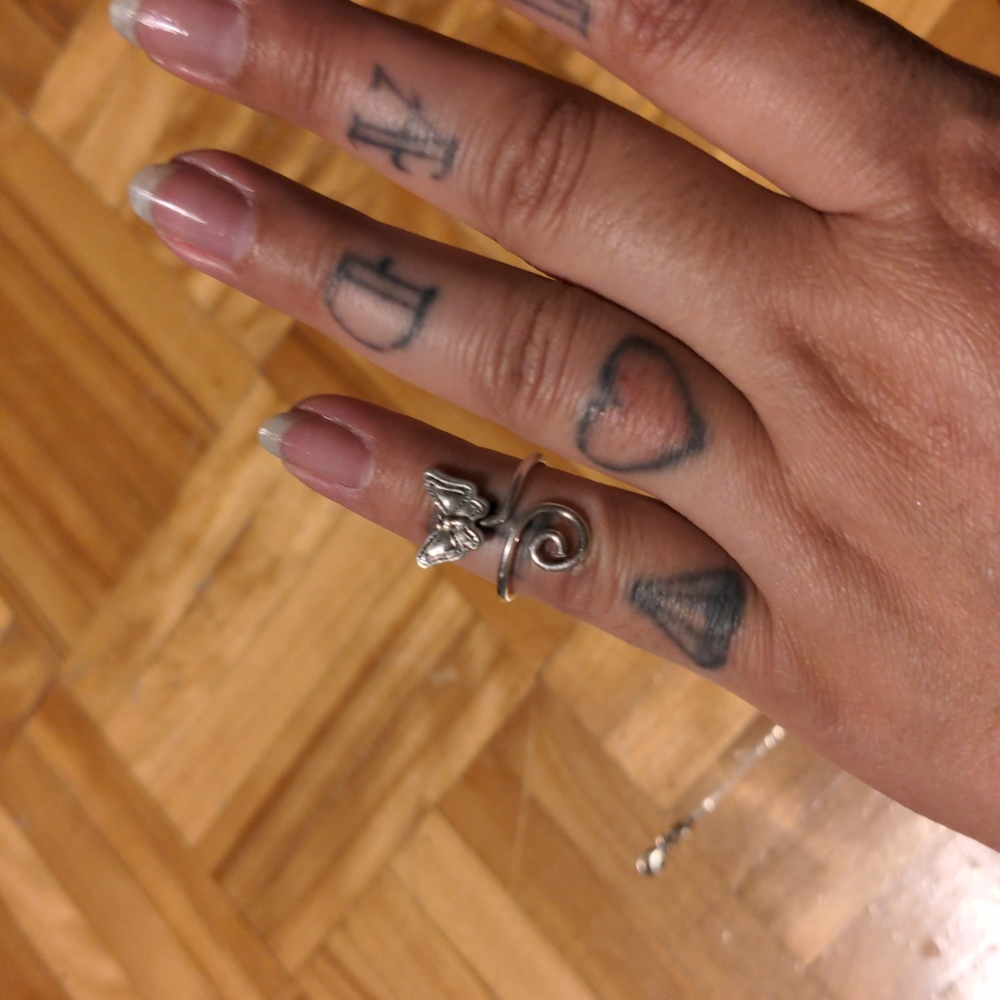 sterling silver 925 butterfly toe or pink ring